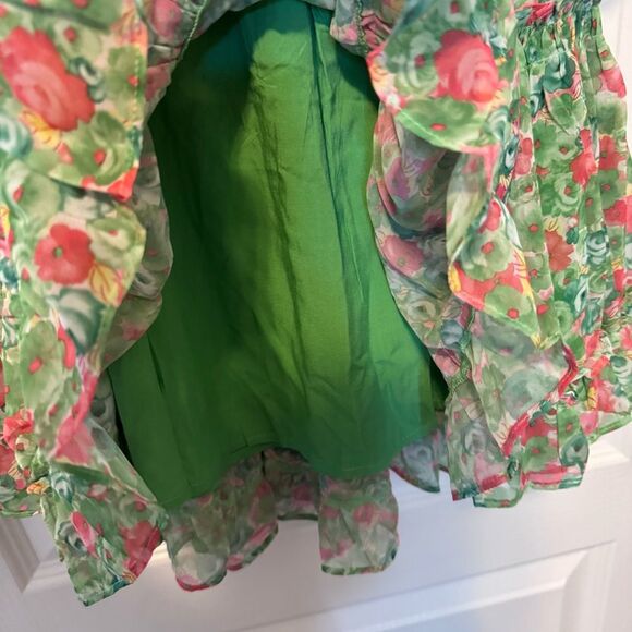 Reset by Jane Green Floral Tiered Ruffle Joelle Mini Dress NWT Size Medium - Picture 11 of 12